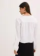 Blus med virkad infällning och fransar, bonprix