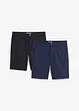 Stretchiga bermudas i chinosmodell (2-pack), normal passform, bonprix