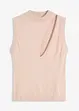 Stickad ärmlös topp med cut-out, bonprix