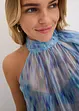 One shoulder-blus i chiffong, bonprix