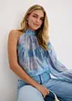 One shoulder-blus i chiffong, bonprix