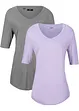 Lång topp i mjuk viskos (2-pack), bonprix