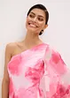 One shoulder-klänning i fintrådig chiffong, bonprix