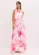 One shoulder-klänning i glänsande satin, bonprix