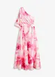 One shoulder-klänning i glänsande satin, bonprix