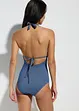 Baddräkt i neckholder-modell i jeanslook, bonprix