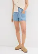 Jeansshorts med resårlinning och High Waist, bonprix