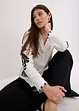 Blus med broderi av mjuk viskosmix, bonprix