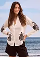 Blus med broderi av mjuk viskosmix, bonprix