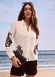 Blus med broderi av mjuk viskosmix, bonprix