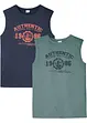 Ärmlös t-shirt i ekologisk bomull (2-pack), bonprix