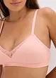 Vadderad bralette utan bygel med ekologisk bomull (2-pack), bonprix