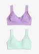 T-shirtbehå utan bygel med bomull (2-pack), bonprix