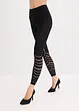 Leggings med behaglig midja och hålbroderi, 80 DEN, bonprix