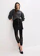 Leggings med behaglig midja och hålbroderi, 80 DEN, bonprix