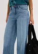 Jeans med vida ben, Mid Waist, Low Stretch Full Length, bonprix