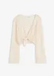 Kort strandcardigan med virkad look, bonprix