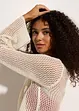 Kort strandcardigan med virkad look, bonprix