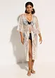 Transparent strandkimono med spets, bonprix