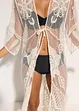 Transparent strandkimono med spets, bonprix