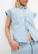 Kort, boxy jeansblus, bonprix