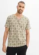 T-shirt med kort knappslå, av ren bomull, bonprix