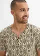 T-shirt med kort knappslå, av ren bomull, bonprix