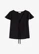 Blus med volangärmar i  glansigt material, bonprix