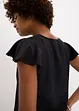 Blus med volangärmar i  glansigt material, bonprix