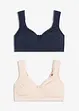 T-shirtbehå i minimizermodell utan bygel, med ekologisk bomull (2-pack), bonprix