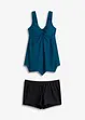Lång tankini med sicksackkant nedtill (2 delar), bonprix