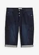 Stretchiga jeansbermudas i cargomodell, Loose Fit, bonprix