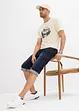 Stretchiga jeansbermudas i cargomodell, Loose Fit, bonprix