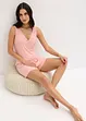 Pyjamas i mjukt, ribbat material, med shorts, bonprix