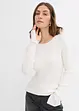 Ribbstickad topp, bonprix