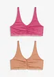 Bralette med bomull och spets (2-pack), bonprix