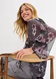 Blus i oversizemodell av luftig chiffong, bonprix