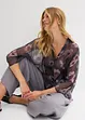Blus i oversizemodell av luftig chiffong, bonprix