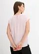 Kortärmad blus i glansig satin, bonprix