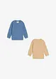 Sweatshirt i mjuk bomullsmix (2-pack), bonprix