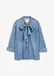 Jeansblus med knytband, bonprix