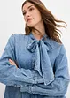 Jeansblus med knytband, bonprix