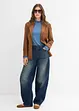 Barrel Jeans Mid Waist med skärp, bonprix