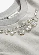 Oversizesweatshirt med strass, bonprix