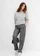 Oversizesweatshirt med strass, bonprix