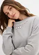 Oversizesweatshirt med strass, bonprix