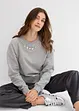 Oversizesweatshirt med strass, bonprix