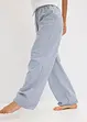 Pyjamas med ribbstickat linne och vävd byxa, bonprix