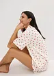 Pyjamas med shorts, slubbeffekter, oversized, bonprix