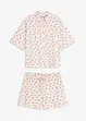 Pyjamas med shorts, slubbeffekter, oversized, bonprix